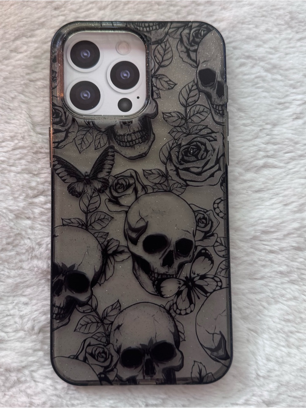 Black Skull Halloween iPhone Case